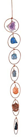 LIUZHIPENG Decoración de pared de piedras preciosas de 7 chakras, adorno colgante de piedras preciosas de cristal grande hecho a mano para colgar en la pared, decoración del hogar, regalos