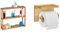 Relaxdays Wandregal Bambus, 3 Ablagen, 50 x 60 x 15 cm, Bad & Küche, Natur & Toilettenpapierhalter mit Ablage, für Handy & Feuchttücher, Bambus Klopapierhalter, 12x16x10,3 cm, Natur