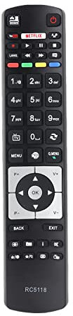 RC5118 Control Remoto Compatible con Telefunken Smart TV LF43FZ20 LF43WZ20 XF43D401 XH32A301 XF43B400 XF48B400 XF50A401 A40F446A Sustitución Controlador con Netflix Botones