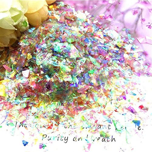 Unregelmäßige Muschelpapier-Pailletten, DIY-Nagelflocken, bunte Pailletten, Glitzer-Nagelkunst-Pailletten für 3D-Nagelkunst-Dekoration, 10–500 g, AB-Mischfarbe, 500 g