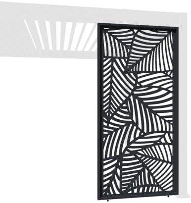 Weide Dekorative Lamellenwand Paneel Zubehör für Weide Pergola | Blatt-Design | Aluminium | Anthrazit, Weiß | 3 Breiten | Flexibler Sichtschutz und optimale Luftzirkulation (Anthrazit, 93 cm)
