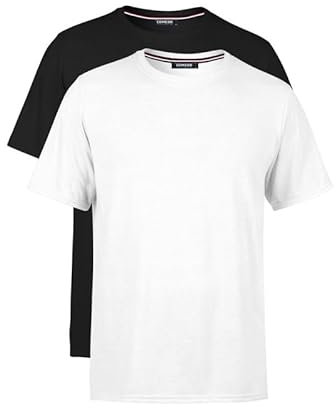 COMEOR T Shirt Herren Kurzarm Classic Baumwolle Sport Männer Rundhals 2-3-4 Pack, Schwarz/Weiß
