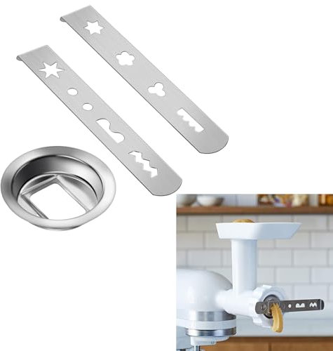 Spritzgebäckvorsatz für fleischwolf gebäckvorsatz Edelstahl mit 8 verschiedenen Formen, spritzgebäckvorsatz zubehör für kitchenaid fleischwolf küchenmaschine