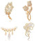 4 Pièces Broche Femme Vetement, Broche En Cristal Pour Femmes Broche Bouquet pour la Fixation de Pull Robes Épingles de Sûreté pour Femmes Filles Vêtements Décoration