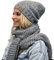 Alur Mütze Damen Beanie mit Schal Set Wintermütze Strickmütze - Warme Elastisch Elegant Winter Mütze Schal Eko - Weiches Garn Stilvoll Universell Warm (WZ3)