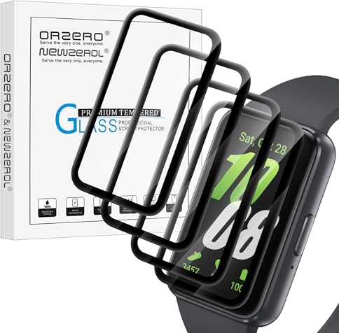 4 Stück Displayschutzfolie Kompatibel für Samsung Galaxy Fit 3, [Kantenabdeckung] 3D-Kohlenstofffaser-Randfolie Blasenfrei Hochauflösender Kratzschutz Schutzfolie