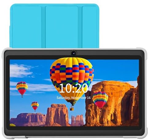 VOLENTEX 7 Inch Tablet, Quad Core Android 13 OS, 32GB ROM, WiFi 6, Bluetooth, Dual Camera, USB C Tablet PC, 7 Touch Screen IPS Full HD Display Android Tablet (Blue)