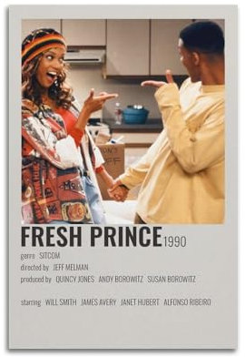 MHEGSNGA The Fresh Prince Poster, Vintage-Kunst, Raumdekoration, ästhetische Schlafzimmerdekoration, Leinwandposter für Schlafzimmer, 30 x 45 cm, ungerahmter Stil
