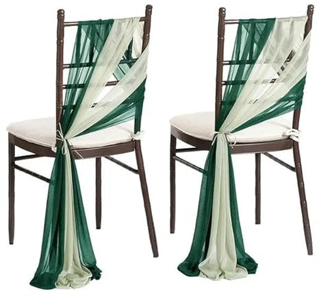 Stühle mit Schnee-Gürtel, 16 Stück, 20 x 250 cm, Champagner-weiße Stuhlschärpen for Hochzeit, Chiffon-Stuhlschärpen, Schleife, Dekoration, Party, Chiffon-Stuhlvorhänge(Jasper White)