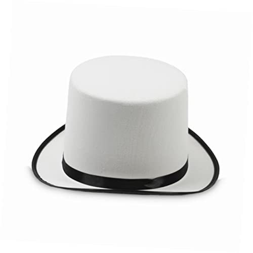 JEWEDECO Weißer Filzhut Klassischer Herrenhut Für Erwachsene Retro Partyaccessoire Für Kostümfeiern