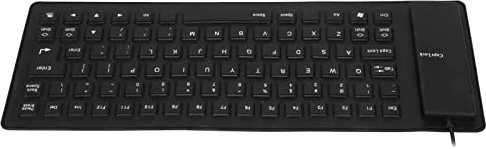 GEERYZHE Silikon-Tastatur, Gummi-Tastatur, Silikon-Tastatur, Vollständig Versiegeltes Design, Leicht, Tragbar, Geräuschlos, Weich, Bequem, USB-verkabelt, Silikon-Tastatur, Aufrollbare