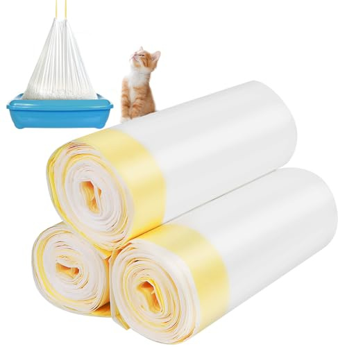 30PC Cat Litter Tray Liners with Drawstrings, Duty Liner Bags 79x45CM | Leak-proof Protection, Large Size, Durable