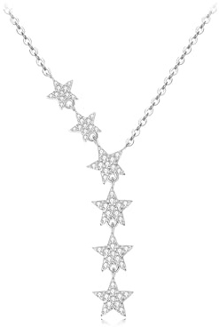 Hinvan Collana in Argento 925 Collane Stella Collana Argento con Pendente | Collana in Argento 925 Collane Pendenti Stella Collana Argento con Pendente Collane con Ciondolo Stelle con Zirconia Donna