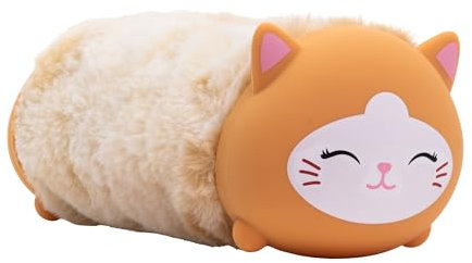 Idena - Schlamperetui Fluffy Katze mit Reißverschluss, ca. 22 x 8 x 8 cm großes Federmäppchen in Beige