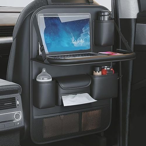 Aikelai PU-Leder Rückenlehnenschutz Auto Organizer Rücksitz mit 17.3 Zoll Tablet Halter,Auto Zubehör Innenraum,Autositz Schutz Rückseite Kinder,Autositz Organizer Kinder ﻿ ﻿