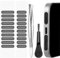 KALIONE 120Pcs Phone Speaker Cover, Universal Phone Speaker Dustproof Stickers with Cleaning Brush and Tweezer, Black Speakers Dust Protector Cover