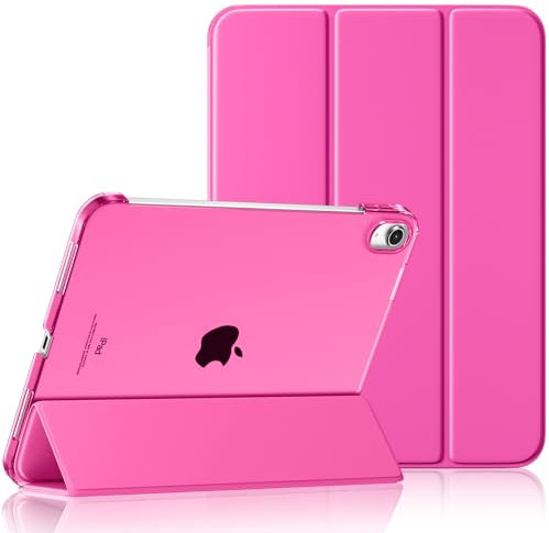 Maledan Coque pour iPad 10 11 EME Génération A16 (2022/20225 10.9/11 Pouces) Housse, Mince Protect Étui Arrière Translucide pour iPad 11ème/10ème Gén, Réveil/Sommeil Auto, Rose