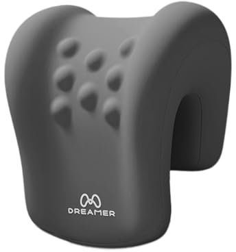 Kopfstütze für Bürostuhl, Nackenstütze mit Memory-Schaum, Kissen zum Entspannen unterwegs, Dunkelgrau