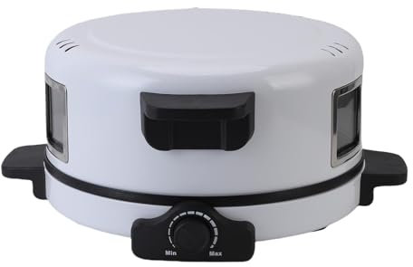 Mumusuki Elektrischer Pizzamaker, 2000 W, Antihaftbeschichtung, Sichtbares Fenster, Einstellbare Temperatur Bis zu 440 °C, 30 Cm Großes Backblech, Familiengebrauch, Mehrzweck-Toaster, (EU-Stecker)