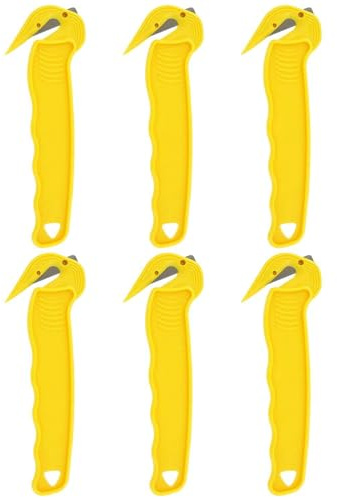 JDNFKG 6 Piezas De Cuchillos Utilitarios Amarillos, Cuchillos De Trabajo Simples Y Portátiles, Abridores De Paquetes, Cortadores De Cartón.