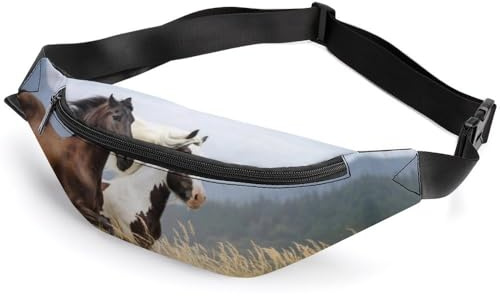 JiuPopular Hüfttasche, Pferde-Bauchtasche, verstellbare Bauchtasche zum Laufen, Spazierengehen, Wandern