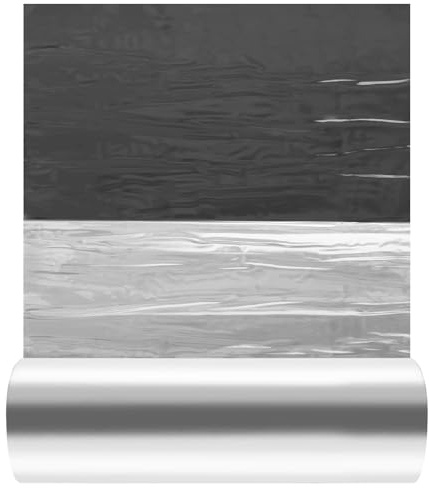 Dachfolie Aluminium 5x1m, 5㎡, 1,2 mm Stark Selbstklebende Dachpappe mit Starkem Bitumenkleber Alternativ zu Dachpappe, Dachbahn Selbstklebende Folie Wetterfest für Gartenhäuser/Carports/Schuppen