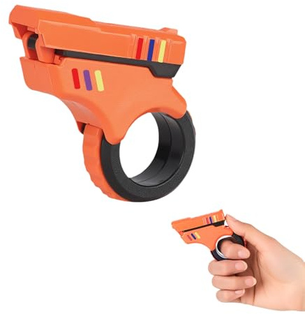 Fidget Slider Gun Toy - 3D Printed Zoom Gun Fidget Toy, Stress Relief Toys, Adult Fidget Gadgets, Fidget & Finger Toys, Portable Fun Anxiety Pressure Relieving Toy for Autism Adults Kids (Orange)