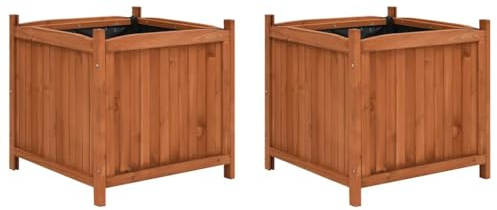 Générique Jardinières surélevées 2 pcs 50x50x50 cm Bois de Sapin,Maison & Jardin, Pelouses & Jardins, Jardinage, Pots & Cache-Pots, Brun (Poids 8.2KG)