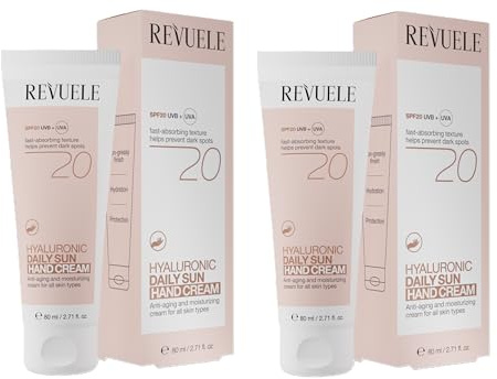 2er Pack REVUELE Daily Sun Handcreme mit Hyaluronsäure – je 80 ml