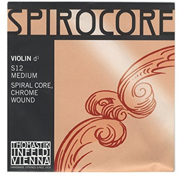 Thomastik-Infeld Spirocore Violinsaite D 4/4 – Einzelsaite (S12), Spiralseilkern, Chromstahl umsponnen, mittlere Spannung