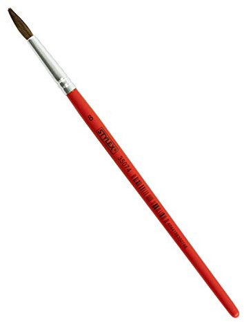 Stylex 35074 - Aquarellpinsel in der Größe 8, feine Rundspitze, lackierter Stiel, zum Malen mit Aquarell-, Acryl- und Wasserfarben, ideal auch für die Schule