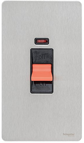 Schneider Electric - Interruttore senza viti in acciaio inox con unità di controllo, colore: Nero