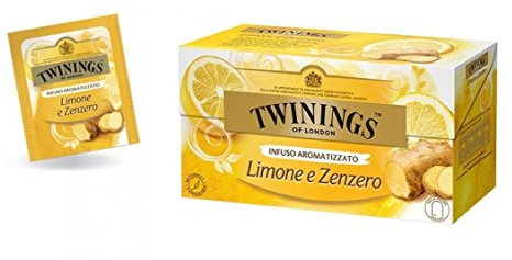 TWININGS LIMONE E ZENZERO INFUSO AROMATIZZATO CONFEZIONE DA 25 BUSTINE