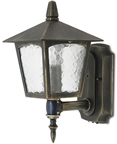 ALU Außen Leuchte Haus Tür Bewegungs Sensor Lampe Veranda Glas Laterne braun gold LUTEQ 1581-PIR_6C