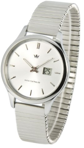 MARQUIS Elegante Damen Funkuhr (Junghans-Uhrwerk) Gehäuse und Armband aus Edelstahl 964.4005