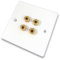C4A Speaker Wall Plate - 4 x 4mm Banana Plugs, Easy Connect, No Soldering, White, Indoor Use, 2 Speakers, Standard 1 Gang Back Box, Easy Install