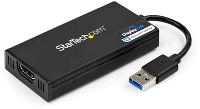 StarTech.com Adattatore da USB 3.0 a HDMI - 4K 30Hz Ultra HD - Certificato DisplayLink - Convertitore per monitor da USB Type-A a HDMI - Video esterno e scheda grafica - Mac e Windows (USB32HD4K)
