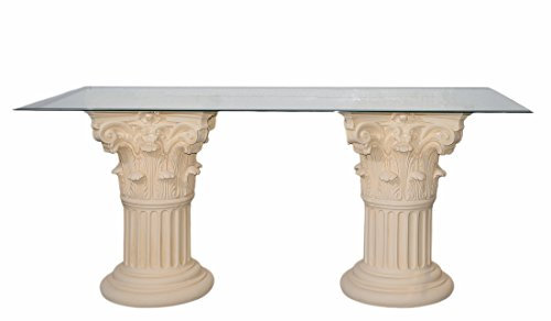 Antikes Wohndesign Esstisch mit Glasplatte Küchentisch Tafeltisch Esszimmertisch 180cmx90cm