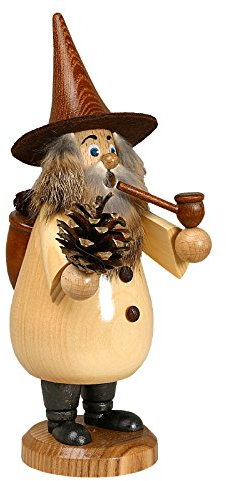 DWU Original Erzgebirgischer Räuchermann® Wurzelzwerg Zapfenmann Natur - inkl. Original Crottendorfer Räucherkerzen #963/N