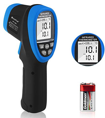 Infrarot Thermometer, Digitale Temperaturpistole -50℃~1500℃ mit Hintergrundbeleuchtetem LCD-Display 30:1, für Kochen/Gefrierschrank/Industrie (4-Infrarot Thermometer -58℉~2732℉)