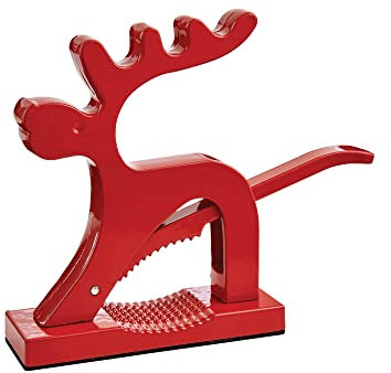 HIC Harold Import Company, 43818 Nutcracker Rentier-Nussknacker, Aluminium, rot