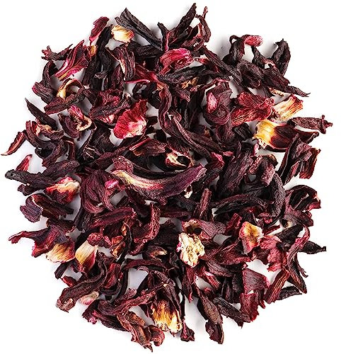 Valley of Tea Karkadè Fiori Di Ibisco Biologico - Classico Tè Rosa Dell'Abissinia Agrodolce - Hibiscus Flower Bio Essiccato Ibisco Tisana 100g