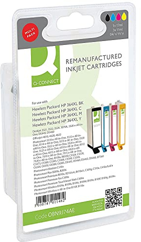 Q-Connect HP 364XL Ink Cartridge HY Colour (Pack of 4) N9J74AE-COMP