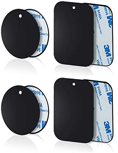 Yianerm 8 Paquetes de Placa de Metal Delgada para Soporte magnético para teléfono de Coche (4 Redondo y 4 rectangulares)