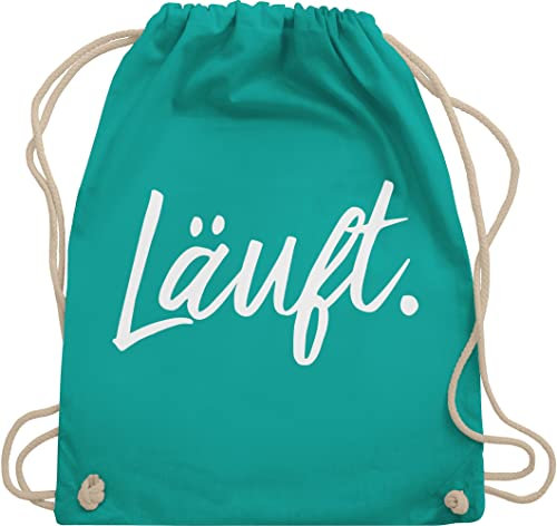 Turnbeutel Rucksack - Sprüche - Läuft - Statement - Unisize - Türkis - lustige mit aufschrift typo beutel taschen statements laeuft stoffrucksack festival sprüchen läuft. stoffbeutel spruch