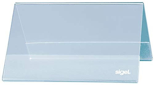 sigel Tischaufsteller, Hartplastik, 95 x 42 mm, Dachform, Sie erhalten 1 Packung, Packungsinhalt: 10 Stück