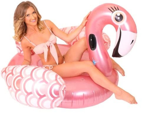 ILOVEFANCYDRESS Gigante Piscina DE Flamenco Flotador Piscina Piscina Juguete Piscina Inflable Piscina BALSA Accesorio para Fiestas TEMÁTICAS DE Piscina - 150 X 150 X 90 CM