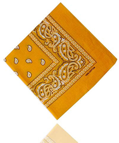 ledermodefashion 3er 6er 12 er Set Bandana Tuch versch Farben 100% Baumwolle Kopftuch Halstuch Nickituch Schal (Sonnen Gelb)