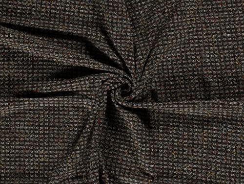 Boucle Tweed Stoff, Meterware, Schwarz
