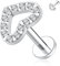 hengkaixuan G23 Titan Labret Studs 16G Lip Studs Tragus Piercing Flat Back Ohrringe Innengewinde 10mm Monroe Medusa Helix Piercing Silber Lobe Knorpel Conch Ohrringe Herzform
